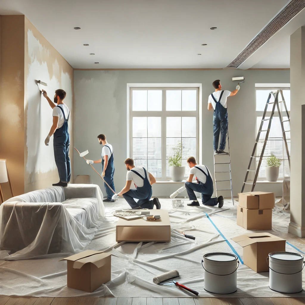 الرئيسيه professional painting team in action